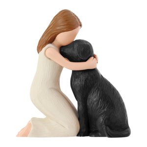 Bothyi - Figura Decorativa De Perro Niña, Escultura Artística Para Escritorio, Oficina, Interior