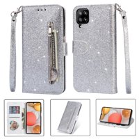 Funda Para Foxdock Elegante Funda Samsung Galaxy A12 5G Glitter Con Cremallera-Ideal Para El Uso Diario