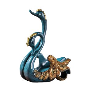 Magideal - Portabotellas De Vino Con Forma De Cisne, Adorno De Moda, Artesanías, Estante Decorativo Para Vino, Soporte Para Botellas De Vino Para Una Mesa Creati Azul