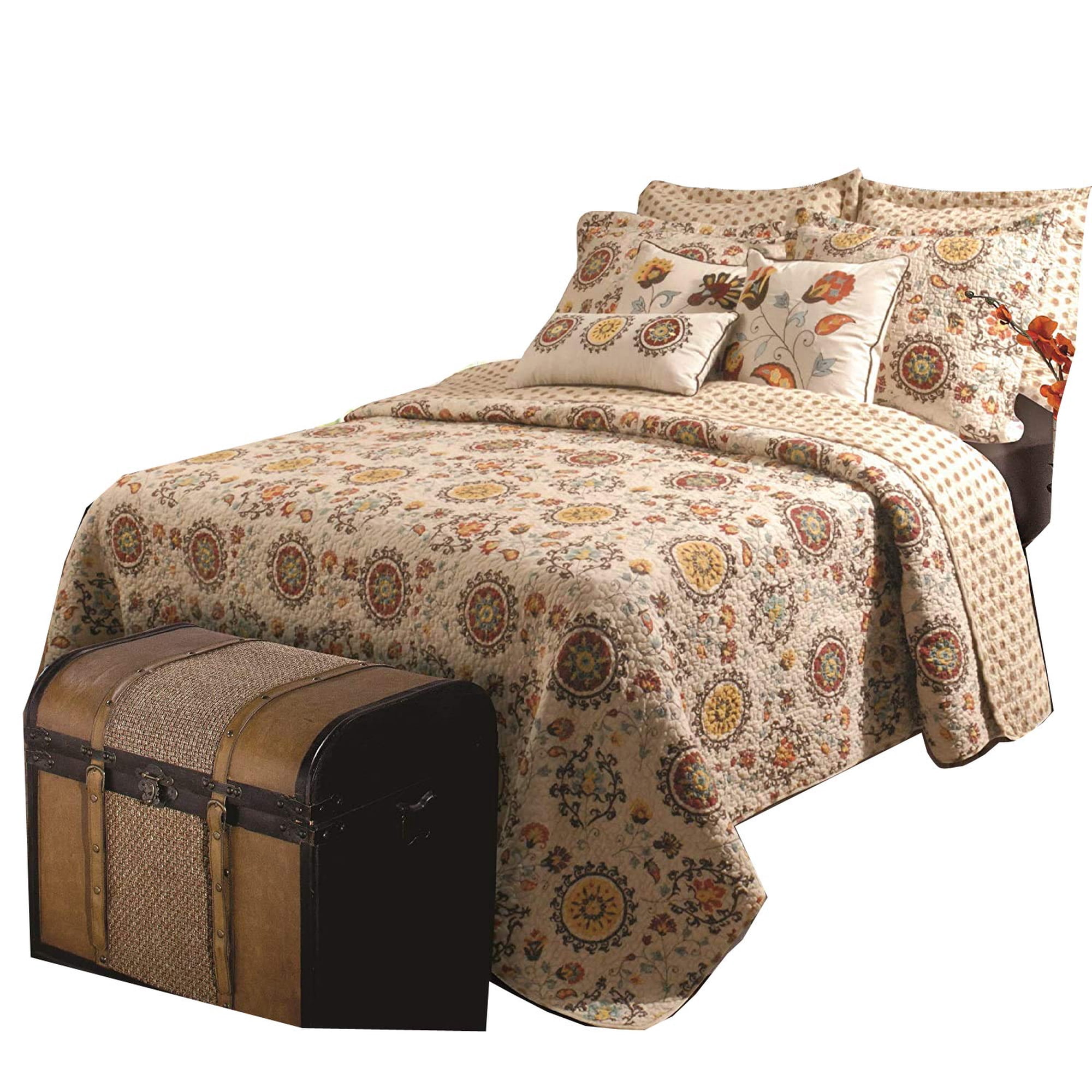 Set De Edredón Benzara Elbe Con Medallón Y Estampado Floral Tamaño Queen