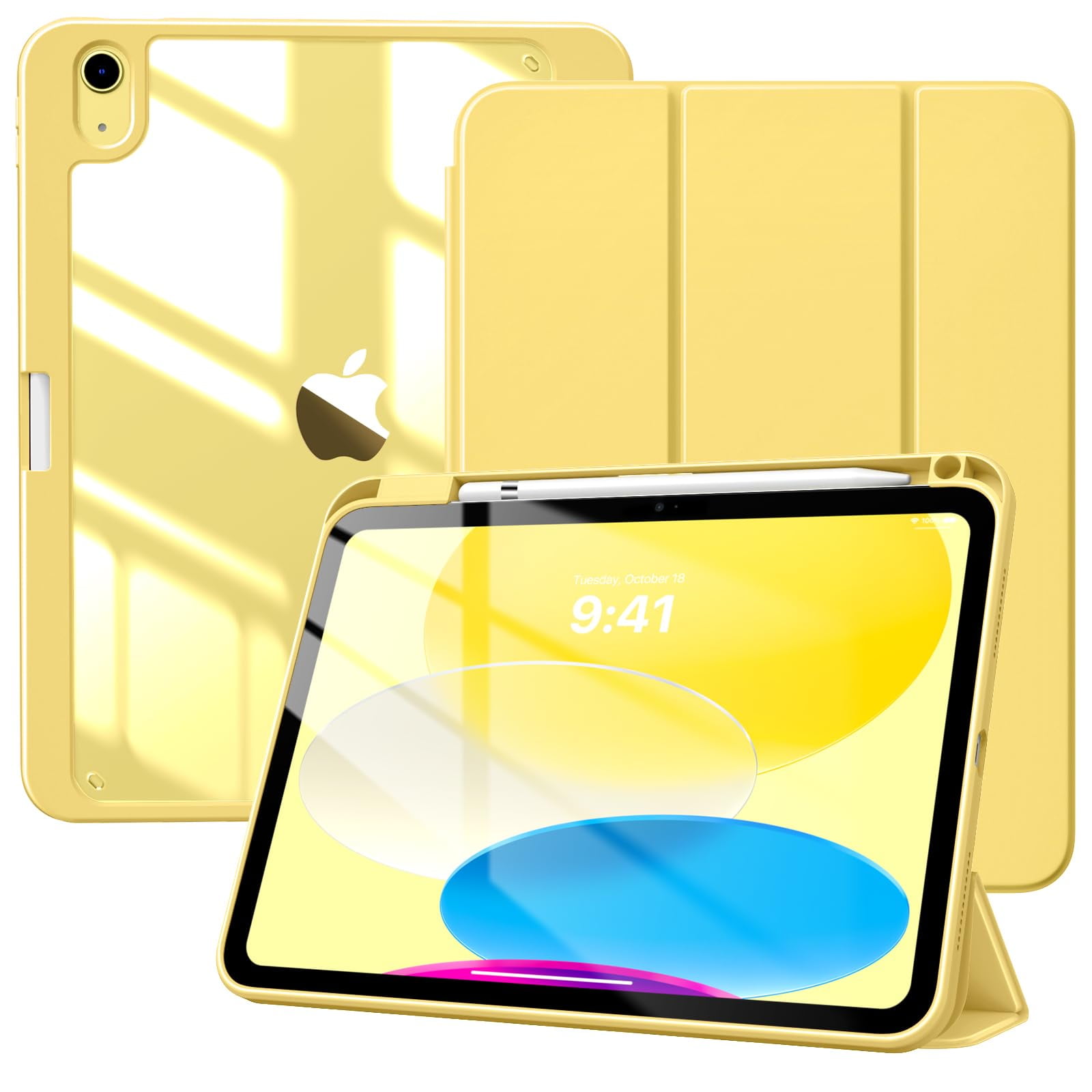 Funda Timovo Para Ipad (a16) 11.ª Generación, 11 Pulgadas, 2025, Amarillo Claro