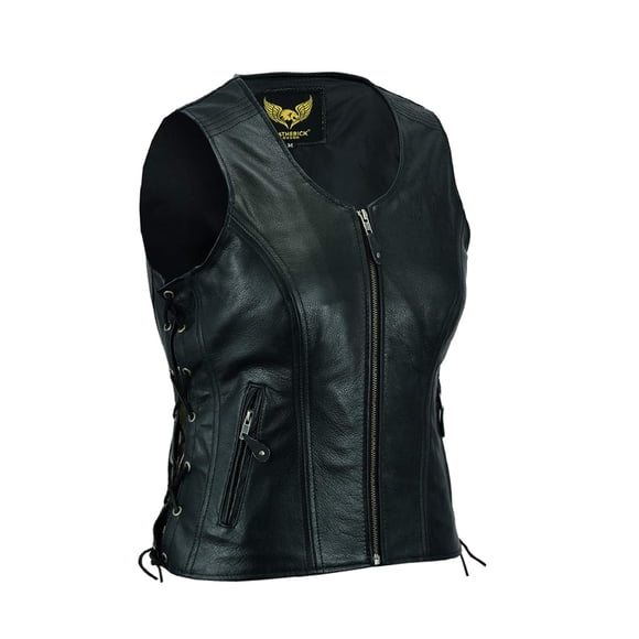 Chaleco de cuero Leatherick 4XL negro de búfalo