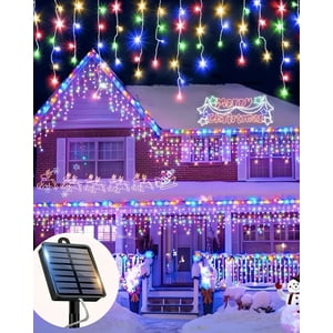 China - Luces Navidad Multicolor Tipo Cascada Luz Solar 7 Mt