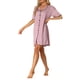 thumbnail image 4 of INSPIRE CHIC Camisón de Mujer de Satén con Mangas Cortas Camisa de Dormir Abotonada Pijama L Púrpura, 4 of 6