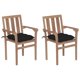 thumbnail image 1 of Sillas de patio VidaXL de madera de teca con cojines negros, juego de 2, 1 of 9