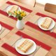 thumbnail image 2 of Juego de 6 Manteles Individuales de Casa de Campo Tejidos de Papel y Algodón para Decoración de Mesa de Comedor Interior Exterior Mantel de Cocina Limpiar con Paño Rojo 45x30cm, 2 of 6