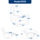 thumbnail image 2 of Heat Massage Manual Recliner Chair with Rocker and Swivel in Fabric for Living Room, Blue, 2 of 3