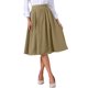 thumbnail image 1 of Faldas Midi para Mujer, Línea A, Cintura Alta, Larga, Casual, con Bolsillos 2025 XL Caqui, 1 of 6