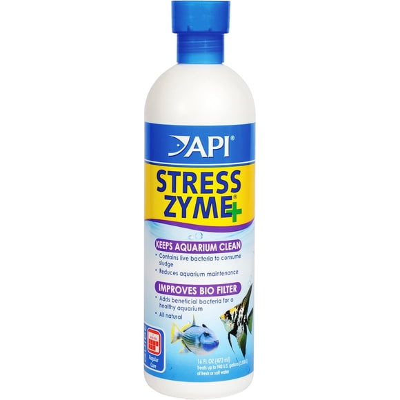 API Stress Zyme, solución limpiadora para acuarios de agua dulce y salada, 16 oz