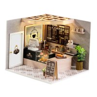 Magideal - Hecha A Mano, De Bricolaje, Mini Casa De Madera Con Cubierta A Prueba De Polvo, De Construcción De Casa Pequeña Para Niñas, Ni Cafetería