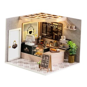 Magideal - Hecha A Mano, De Bricolaje, Mini Casa De Madera Con Cubierta A Prueba De Polvo, De Construcción De Casa Pequeña Para Niñas, Ni Cafetería