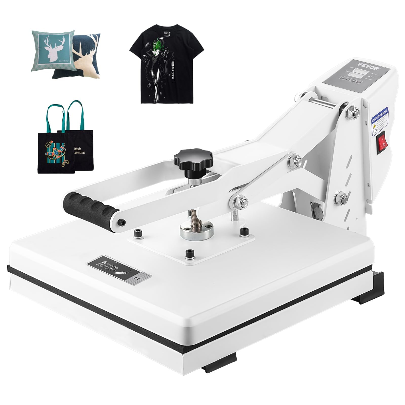 Máquina De Prensa Térmica Heat Press Vevor 15x15 Para Camiseta Blanca