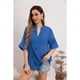 thumbnail image 3 of Blusa Mujer Lino Algodón Premium Liviana Cuello Mao 8057, 3 of 3