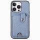 thumbnail image 1 of Funda Billetera Tejida para iPhone 16 Pro con Soporte y Tarjetero Azul, 1 of 5