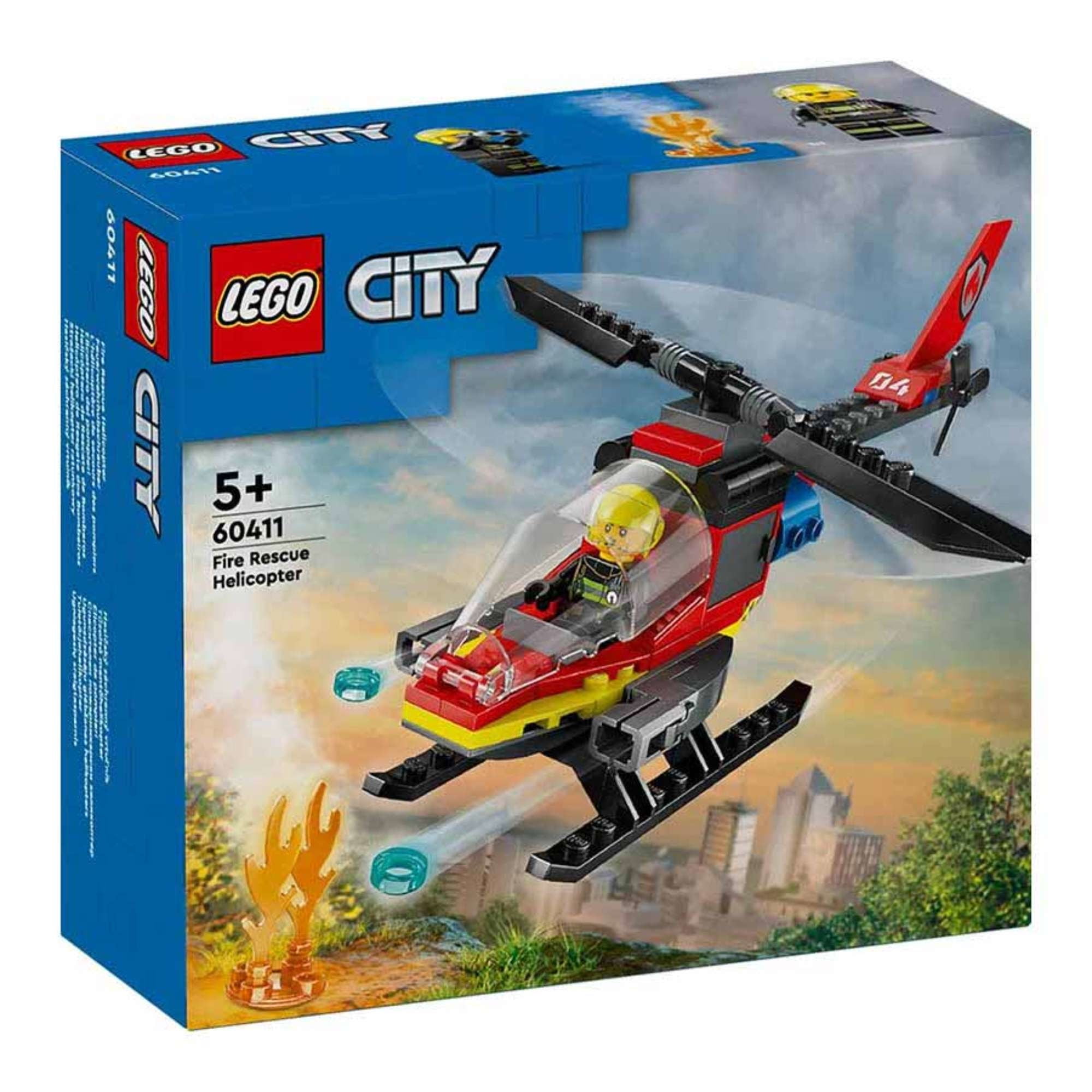 Lego - Bloques De Construcción Helicóptero De Rescate De Bomberos 60411