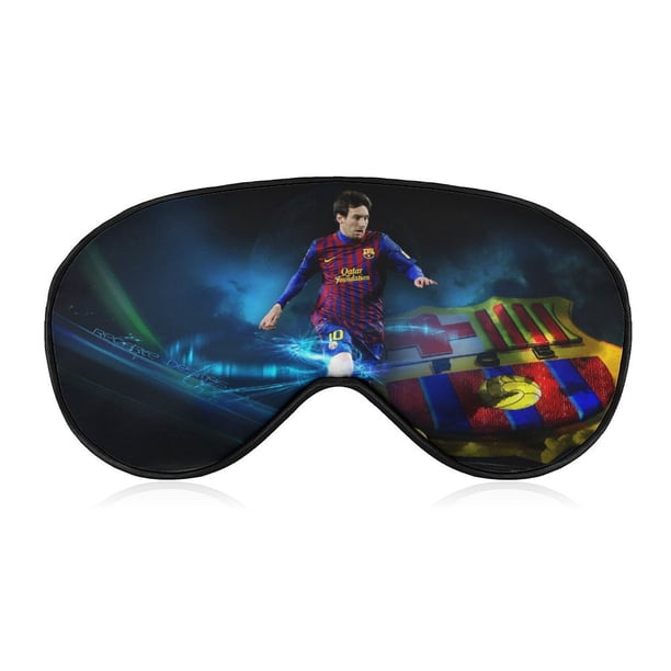 Lionel Messi Antifaz para dormir, máscara de ojos para dormir con correas ajustables, antifaz de poliéster opaco, bloquea la luz para reducir la hinchazón ocular, regalo de viaje