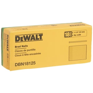 Brad Nails Dewalt Heavy Duty, 18 Ga, 32 Mm, Paquete De 5000 Unidades (Dbn18125)