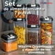 thumbnail image 2 of Set Contenedores de Alimentos 7 Piezas Herméticos De Plástico Cocina Despensa Negro, 2 of 7