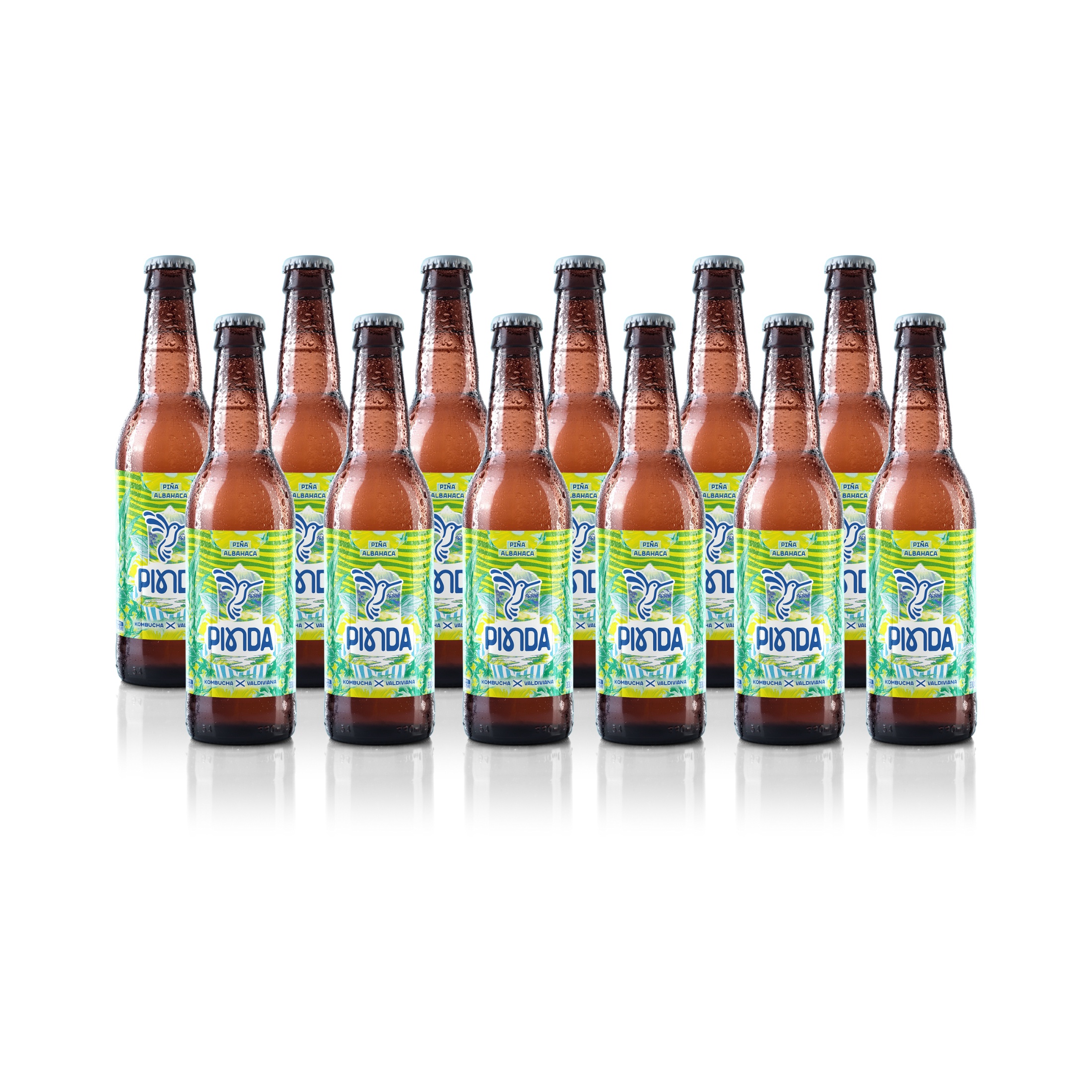 Pinda - Pack De 12 Kombuchas Piña Albahaca