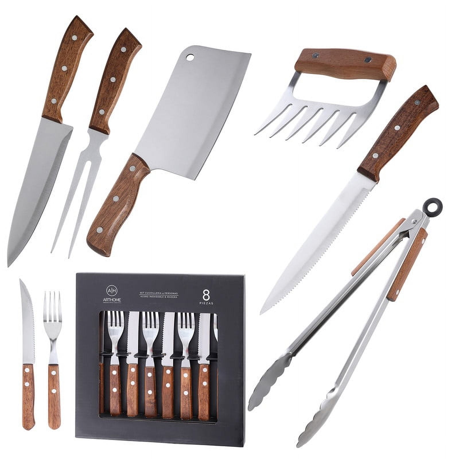 Set Parrilla 14 Piezas Acero Inoxidable Arthome Par47