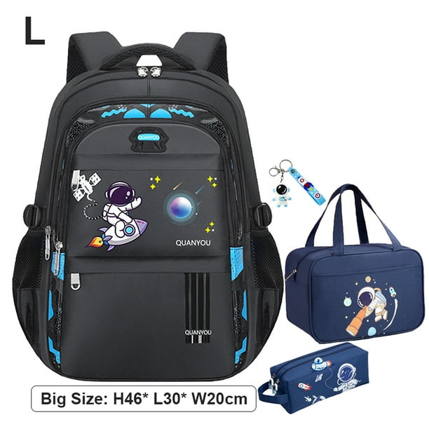 Astronaut Boys School Backpack Bag Waterproof Kids Bookbag Set with Lunch Bag Pencil Case Elementary School Supplies for Boys