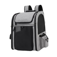Magideal - Mochila Transportadora De Mascotas Con Soporte De Hebilla Expandible Para Gatos Pequeños Y Perros, Bolsa De Viaje Portátil De Gran Capacidad Para Masc Gris