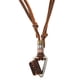 thumbnail image 3 of Collar de cuero ajustable con triángulo de acero vintage, 3 of 6