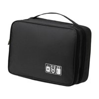Magideal - Estuche Rígido Para Cargador Portátil, Organizador Electrónico, Estuche Rígido Con Cremallera, Bolsa De Almacenamiento Portátil Multiusos Para Cable D Negro