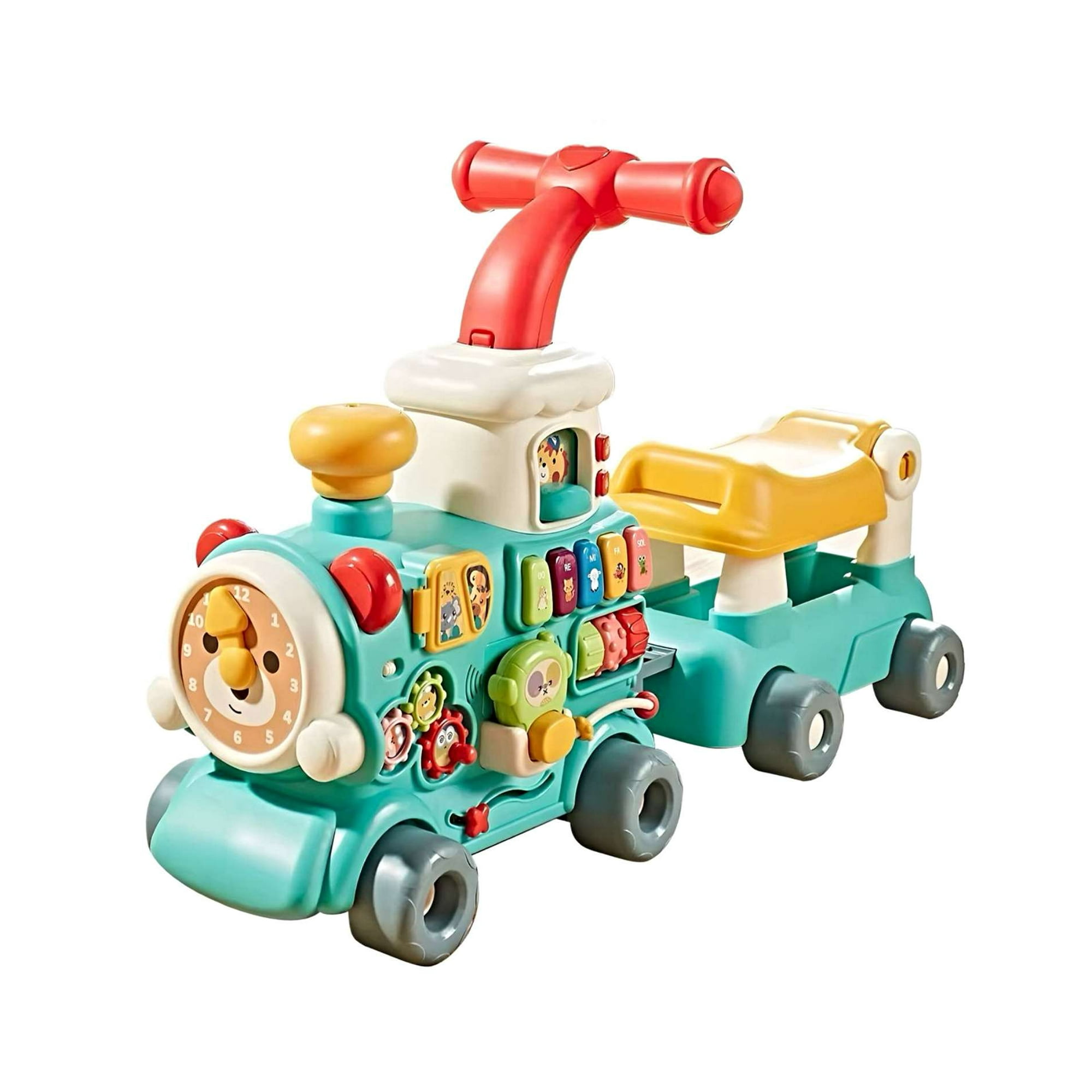 Juguetes - Correpasillo Andador Trencito Musical Infantil 5 En 1 Celeste