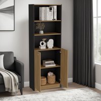 Tuhome - Estante 2 Puertas Home E4 180,6X62,8X29,9 Cm Wengue Y Fresno