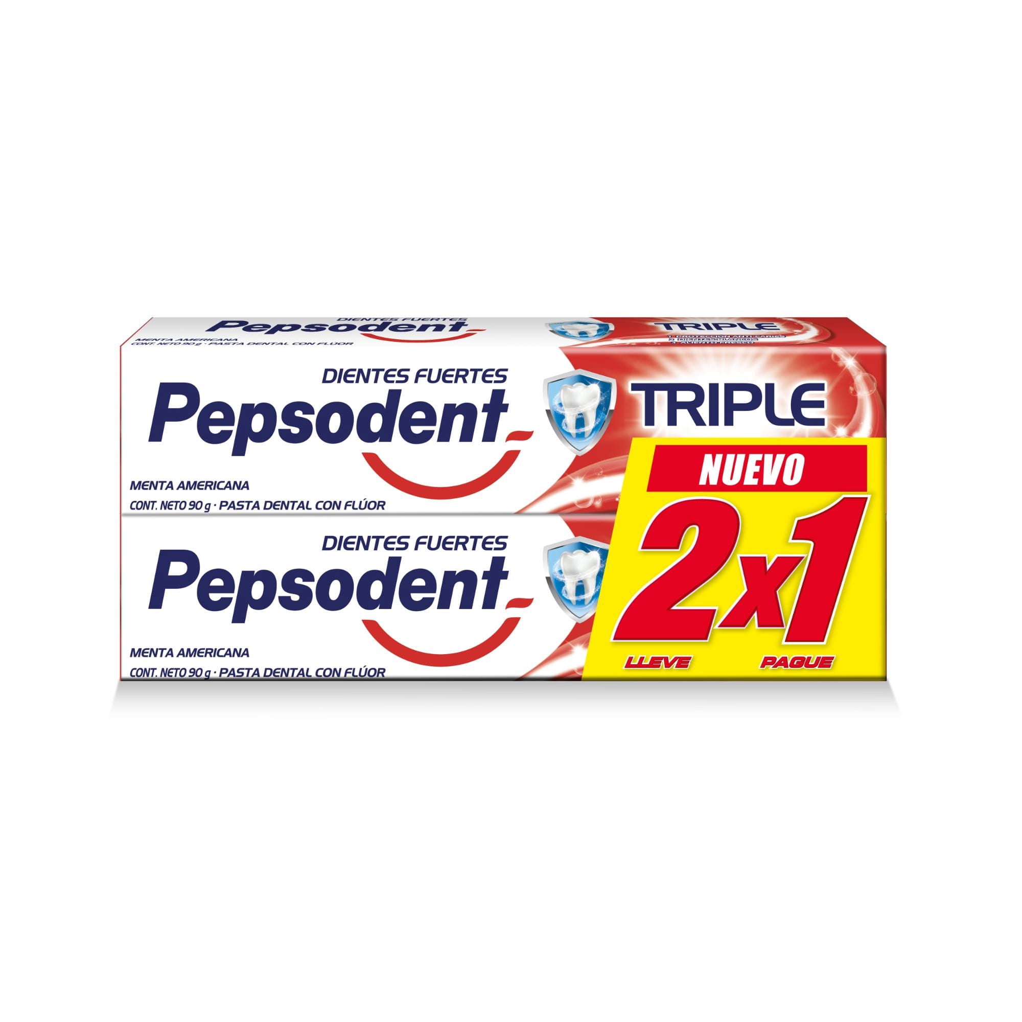 Pasta Dental Pepsodent Triple Menta Americana Pack 2 Un