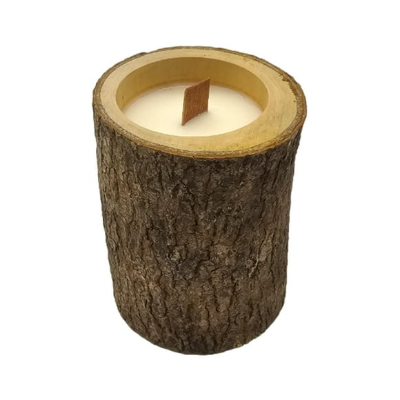 Vela Aromatica Ecologica En Tronco De Madera Fragancia Deco