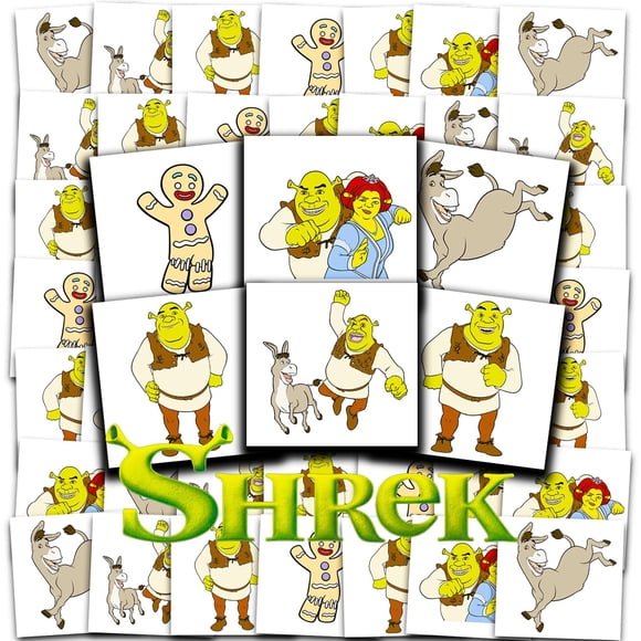 Tatuajes temporales DreamWorks Animation SKG 72 piezas Shrek para niños