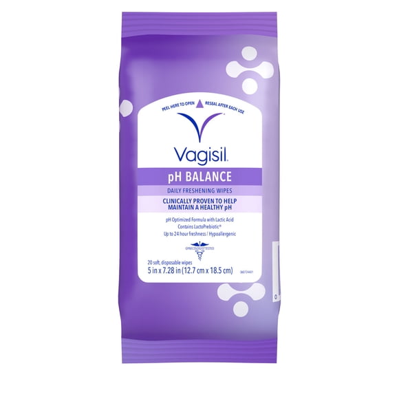 Toallitas Femeninas Vagisil PH Balance 20 Unidades Hipoalerganicas