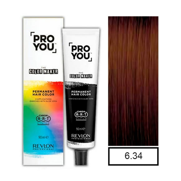 - Tintura Permanente Rubio Dorado Cobrizo 6.34 90ml