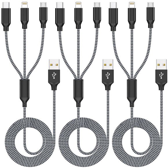 Cable cargador Xnewcable 3 en 1 tipo C Micro Lightning de 1,2 m