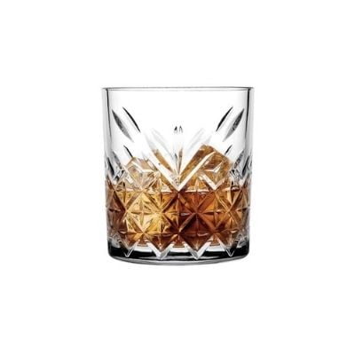 Set con 6 Vasos Vidrio Bajo 345cc Línea Tallada
