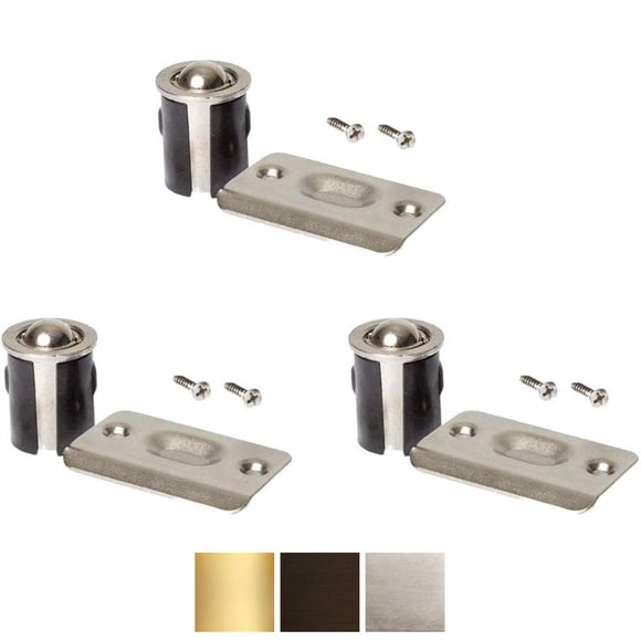 Litepak tope de bola para puerta de clóset, níquel cepillado, paquete de 3