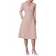 thumbnail image 2 of INSPIRE CHIC Vestido Midi Plisado de Línea A con Cuello Envolvente y Solapa para Mujer, Manga Larga, Talla S, Rosa, 2 of 5