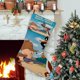 thumbnail image 1 of Pato Lucas Tema: Calcetines de Navidad, fino lino blanco para colgar en escaleras y chimenea, decoración navideña para el hogar, regalo de Navidad. 45cm × 32cm, 1 of 5