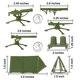 thumbnail image 2 of Juego de 10 piezas de plástico verde Army Camp Accessories BMC Toys, 2 of 6