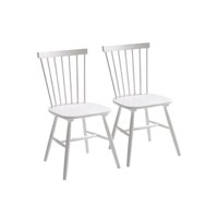 Habita2 Chile - Pack 2 Sillas Windsor Madera Maciza De Alta Calidad Estructura Fuerte Barnizado Semi Matte - Blanco