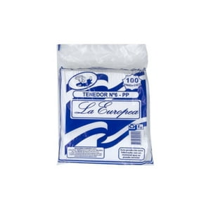 La Europa - Tenedor Plástico Nro6 (100 Unidades)