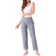 thumbnail image 2 of Pantalones de pijama de cuadros para mujeres con cintura elástica y bolsillos, pantalones largos para dormir y descansar, XS, cuadros azules, 2 of 5