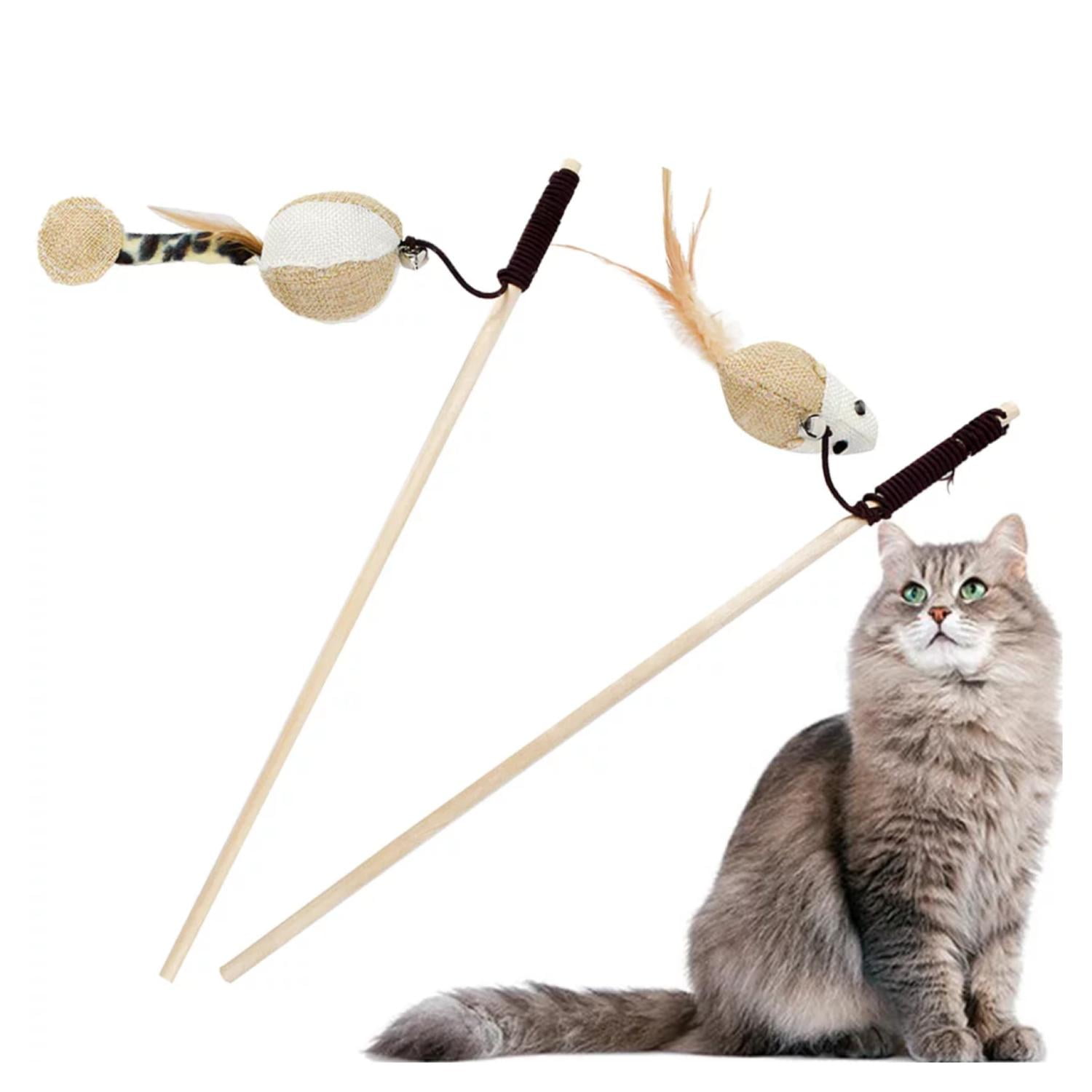 Total E-commerce - Juguete Varita Con Bola Y Raton Para Gatos Mascotas