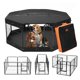thumbnail image 1 of Parque infantil plegable para perros VEVOR, 8 paneles de metal, 60 x 60 cm, con accesorios, 1 of 9