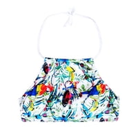 Samia - Bikini Peto Con Amarras Estampado Verde L