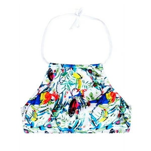 Samia - Bikini Peto Con Amarras Estampado Verde Xl