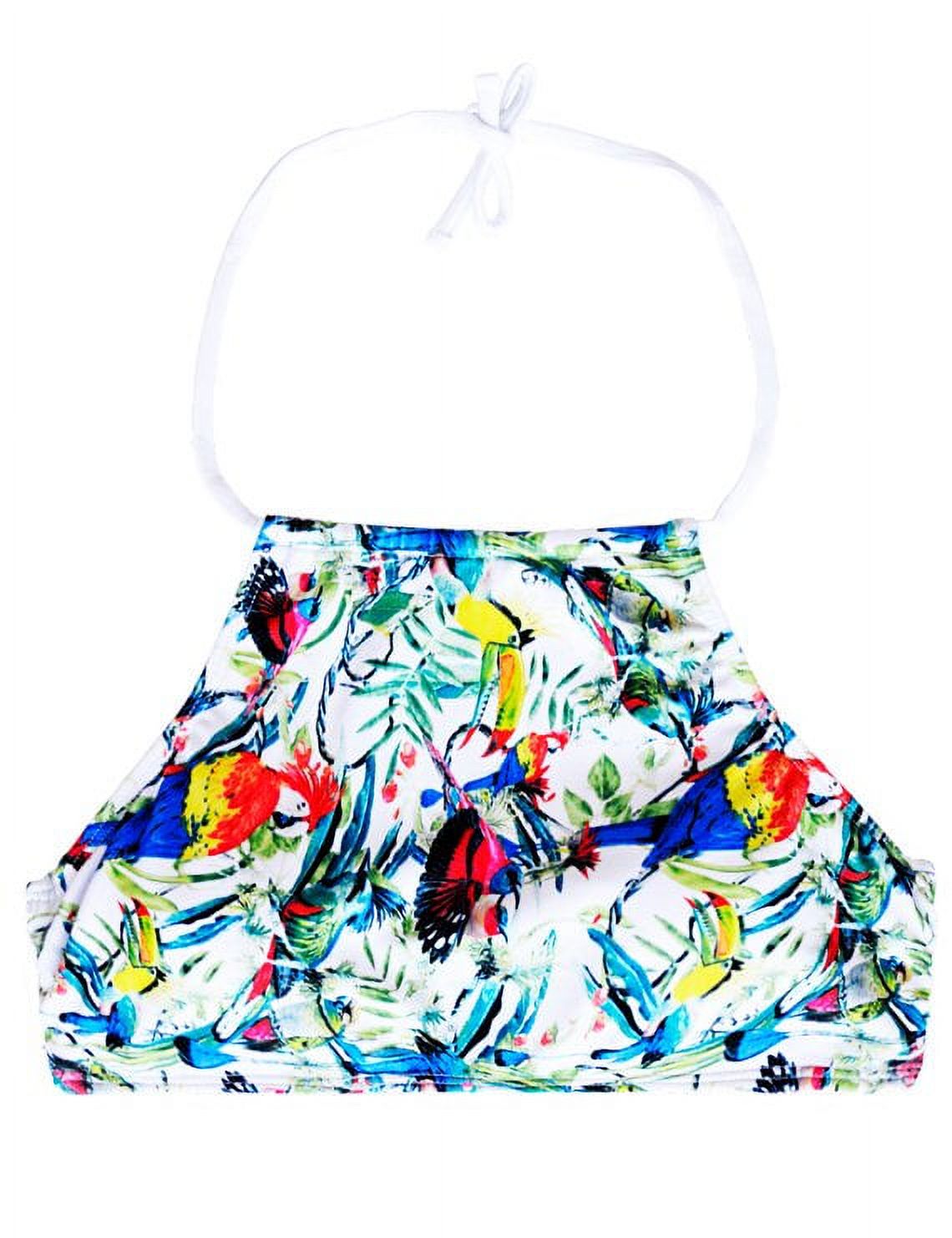 Samia - Bikini Peto Con Amarras Estampado Verde L