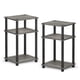 thumbnail image 3 of Mesa auxiliar Furinno Just de 3 niveles, tubo torneado, roble francés, gris/negro, 3 of 5
